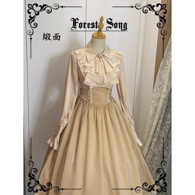 Forest Song Asterius Point Collar Striped Blouse(Leftovers/4 Colours/Full Payment Without Shipping)